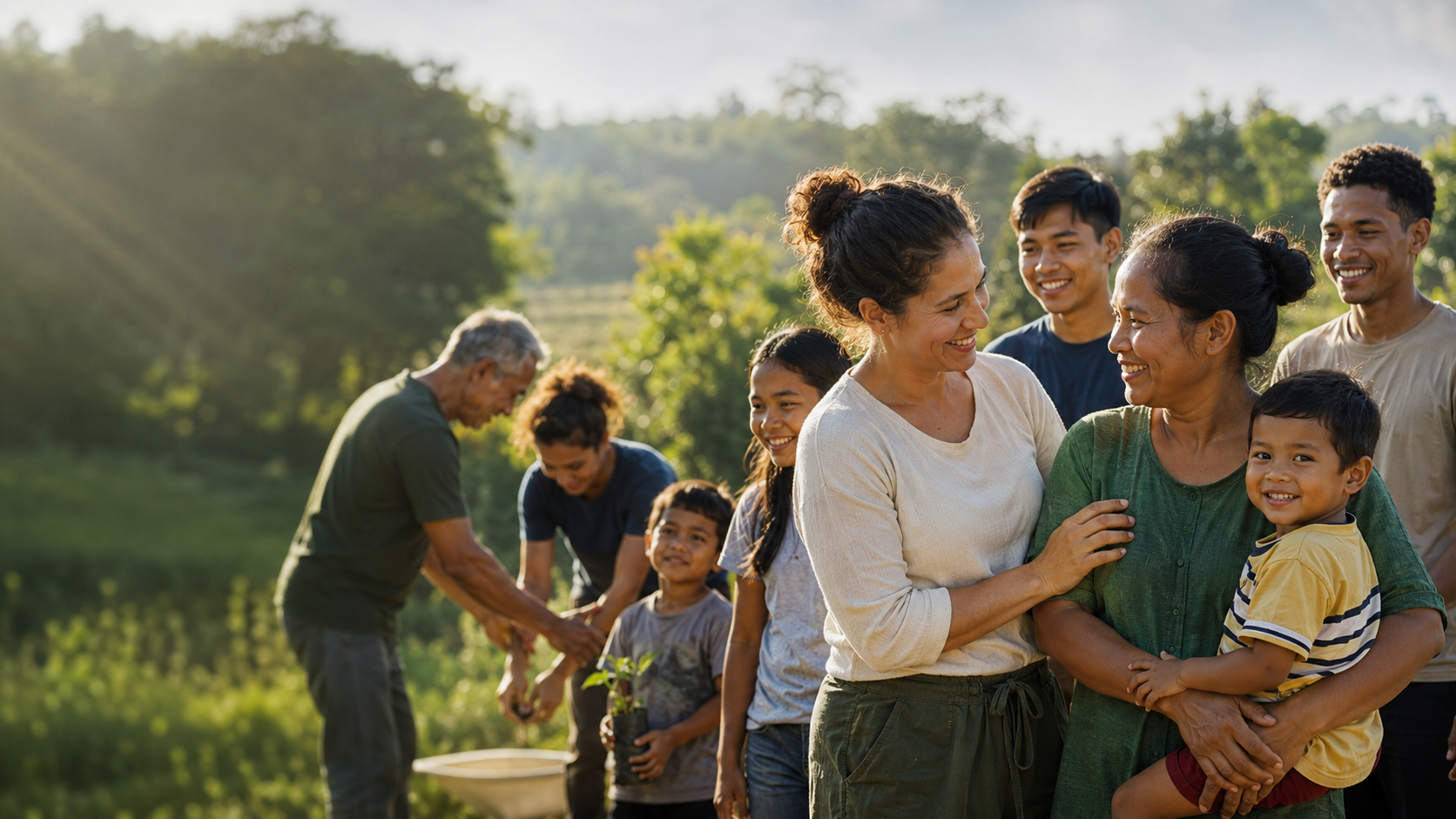 Volunteers preparing dignified community care packages